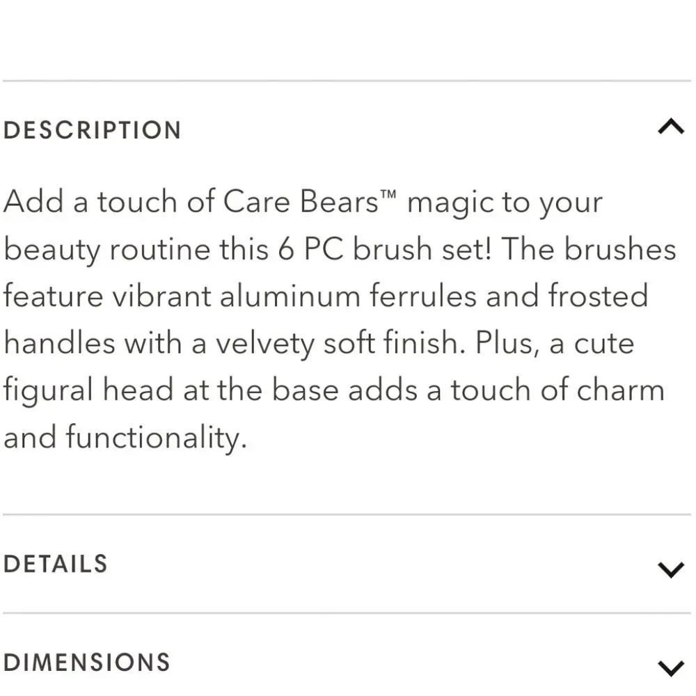 Impressions X Care Bears Dreamland 6-PC Brush Set